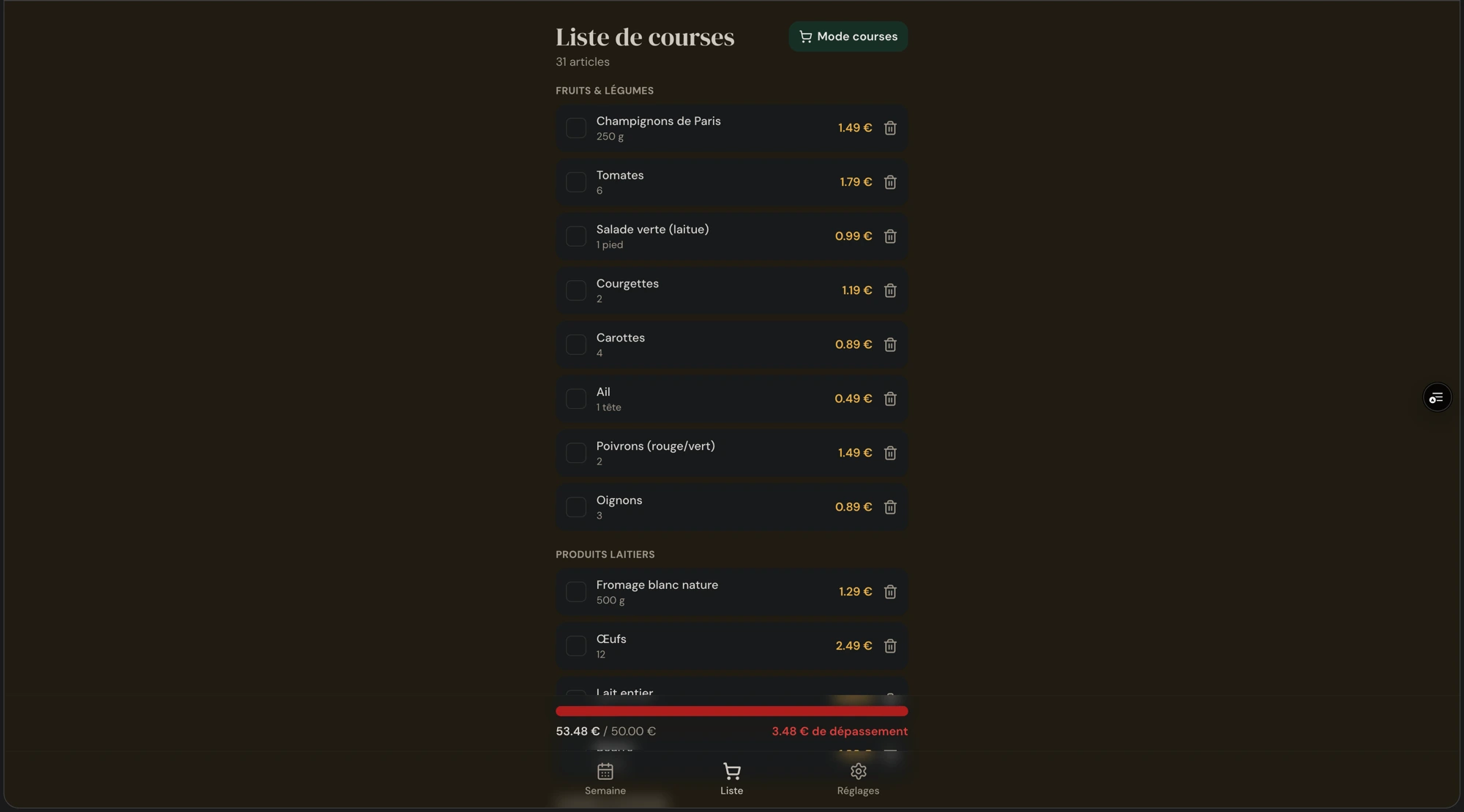 MealWeek — aperçu 1